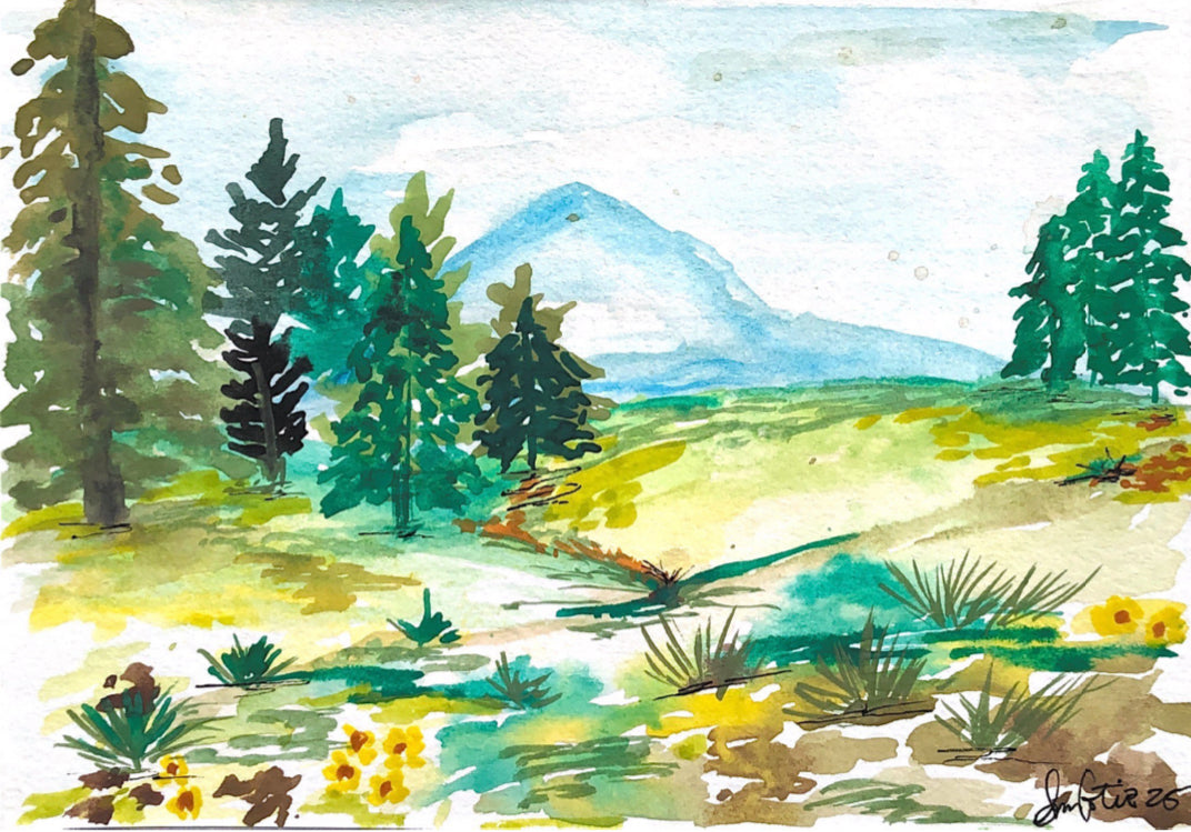 Mountains in Spring card 5x7