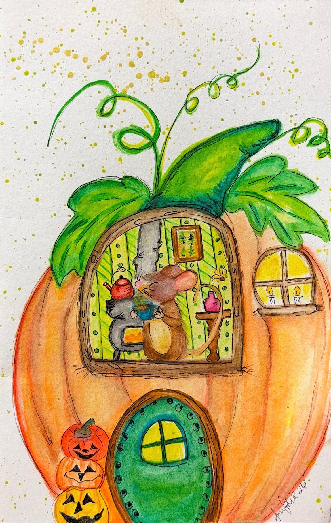 Home Sweet Pumpkin — Fall Greeting Card