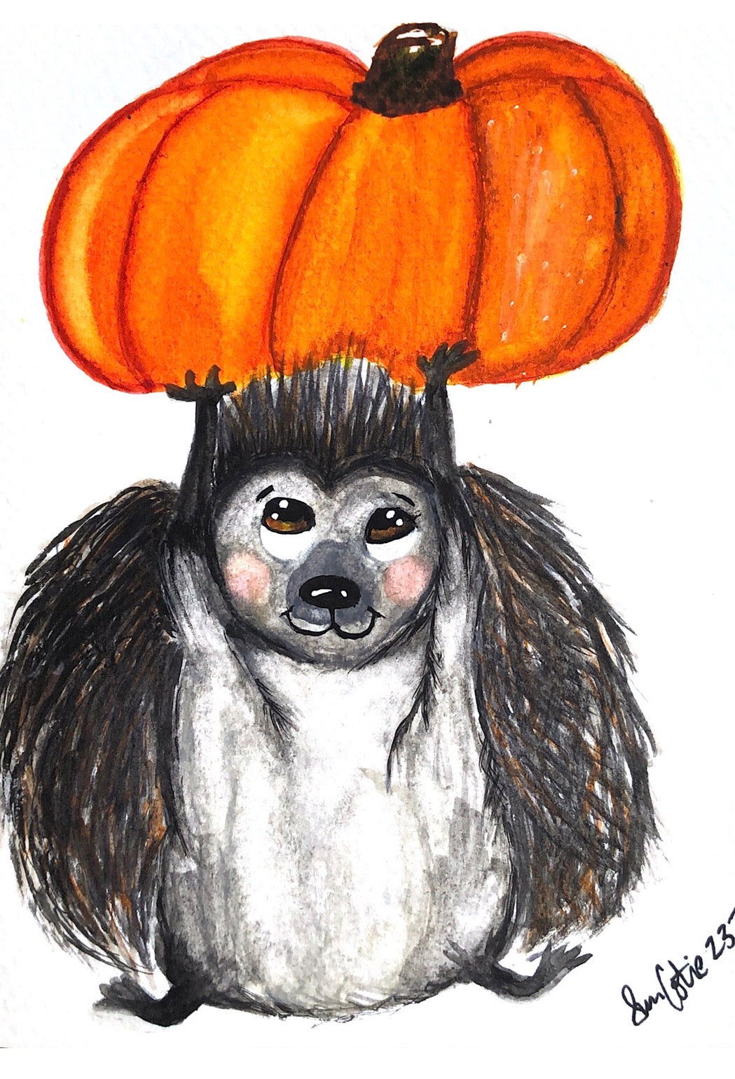 Prickly Little Pumpkin — Fall Greeting Card