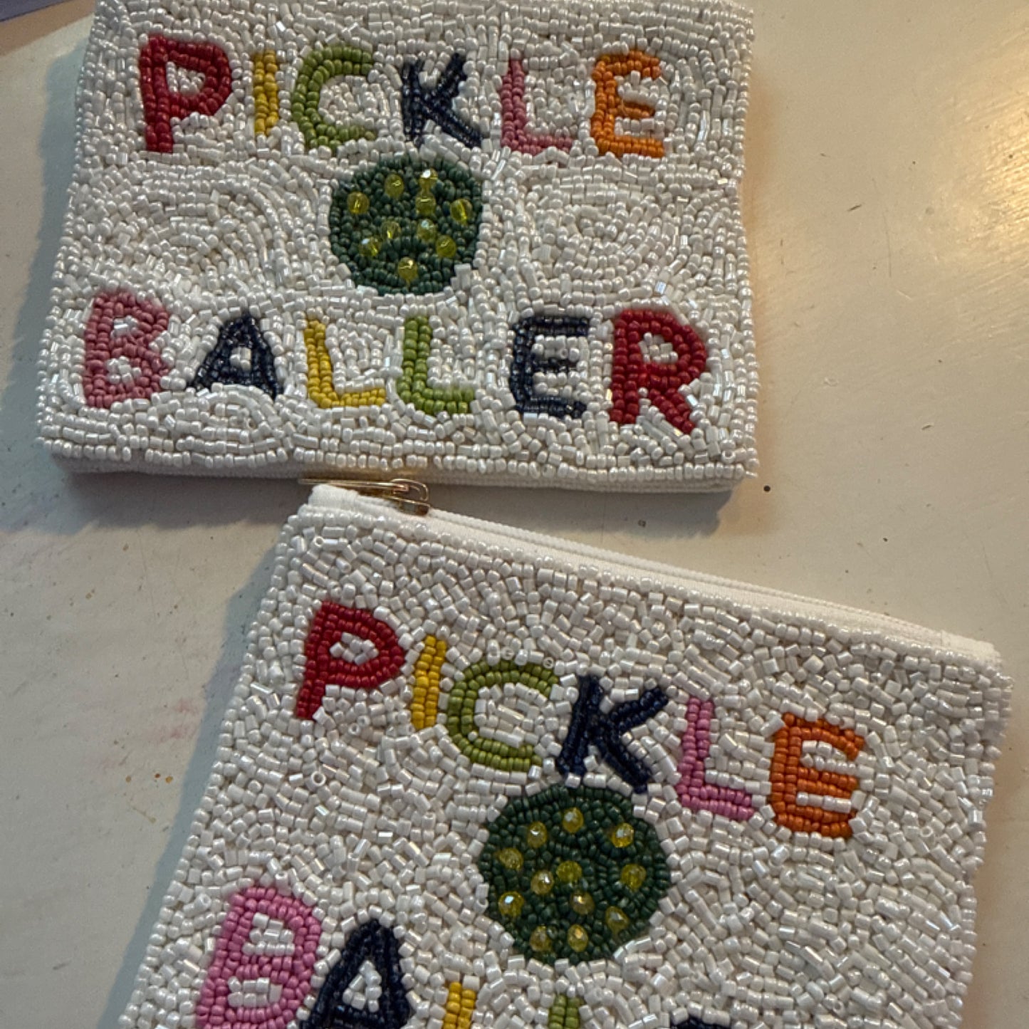 Pickle Baller beaded bag