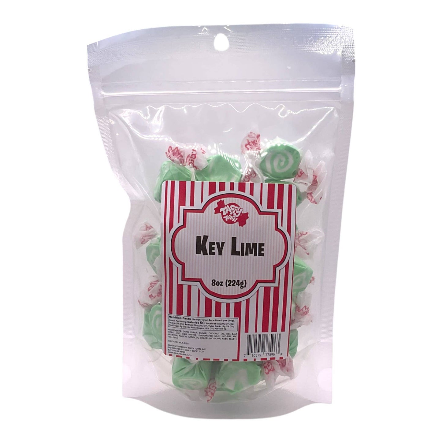 Key Lime Salt Water Taffy by Taffy Town - 8oz Retail