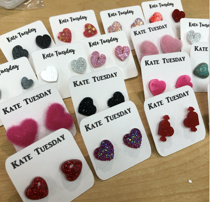 Random Valentines Day Heart Earring Grab Bag Random: 10 Pairs