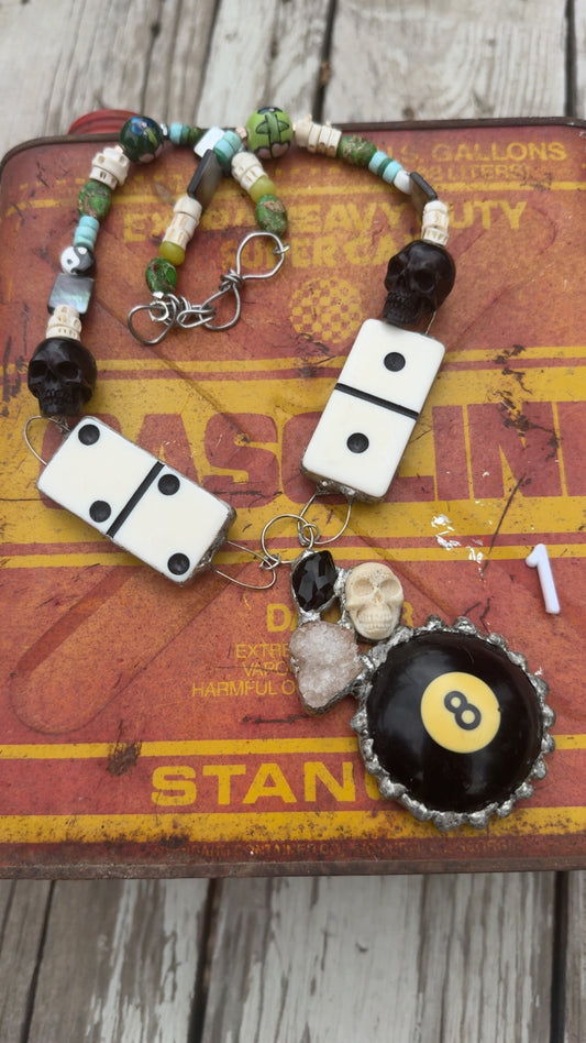 Vintage 8 ball necklace