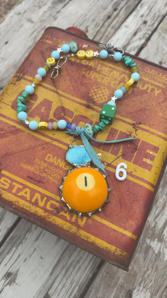 You’re #1 vintage pool ball necklace