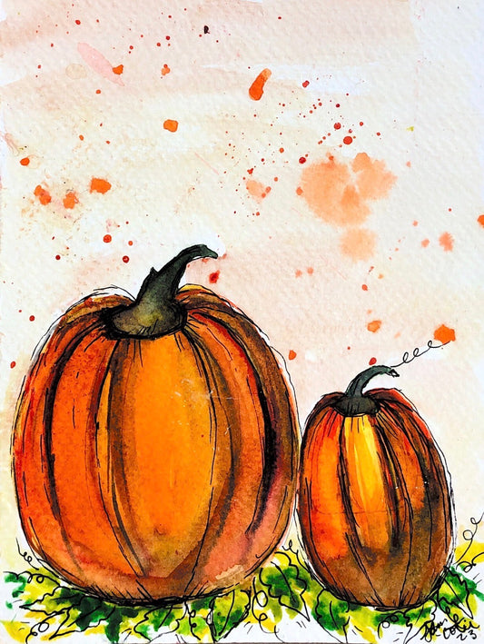 Perfect Pair of Pumpkins — Fall Greeting Card