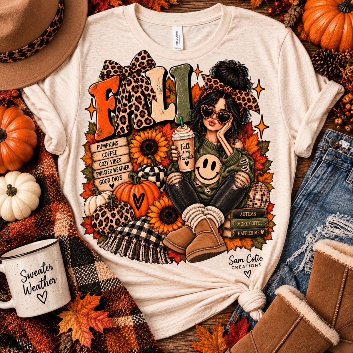 Dark Haired Fall baddie unisex t-shirt