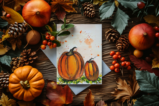Perfect Pair of Pumpkins — Fall Greeting Card