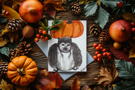 Prickly Little Pumpkin — Fall Greeting Card