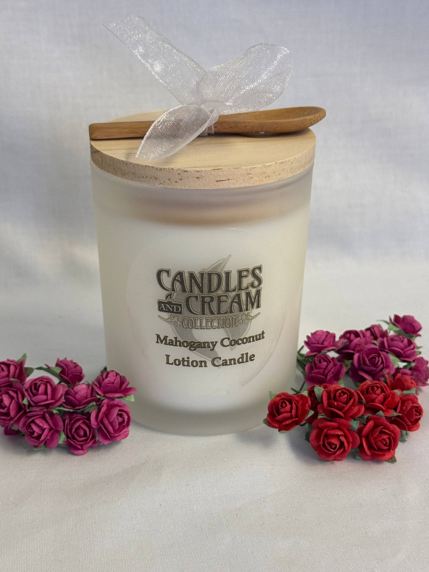 Coconut Mango-Lotion candle and lotion melts: 6 oz Frosted White Jar