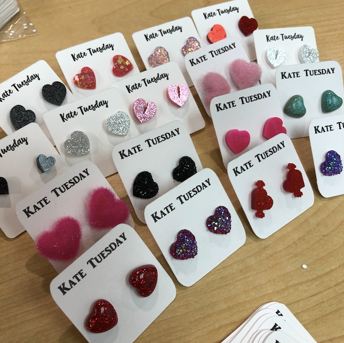 Random Valentines Day Heart Earring Grab Bag Random: 10 Pairs