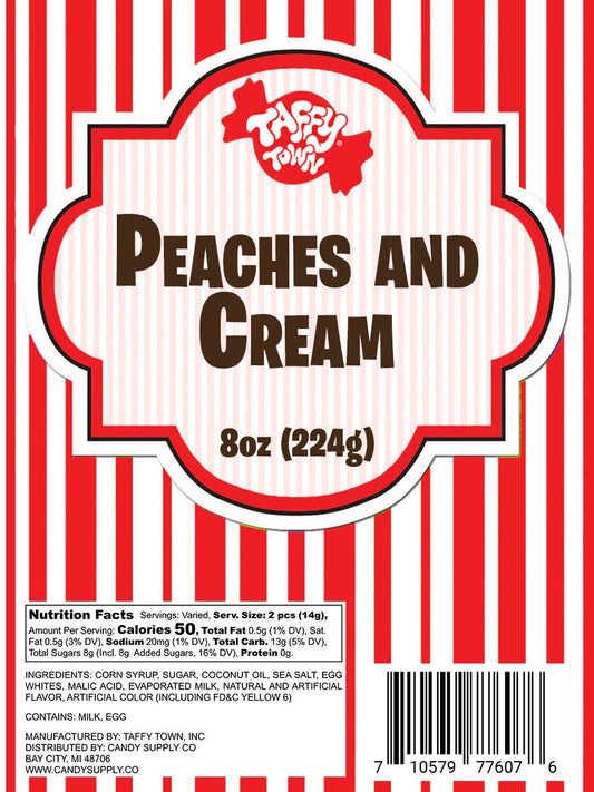 Peaches N Cream Salt Water Taffy by Taffy Town - 8oz Retail