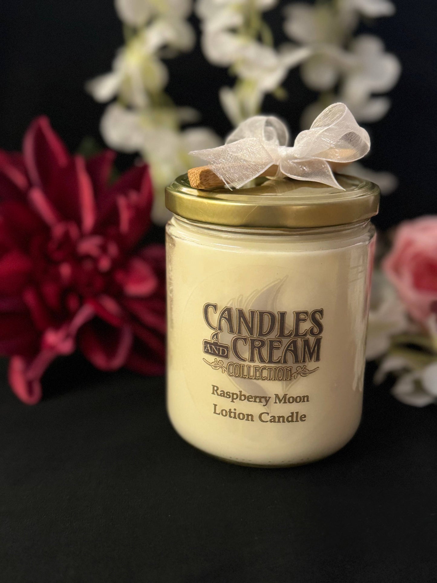 Peach Magnolia-Lotion Candles and Lotion Melts: 6 oz Frosted White Jar