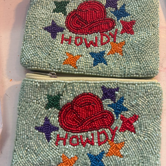 Howdy beaded bag