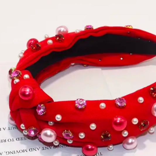 Red Vday headband