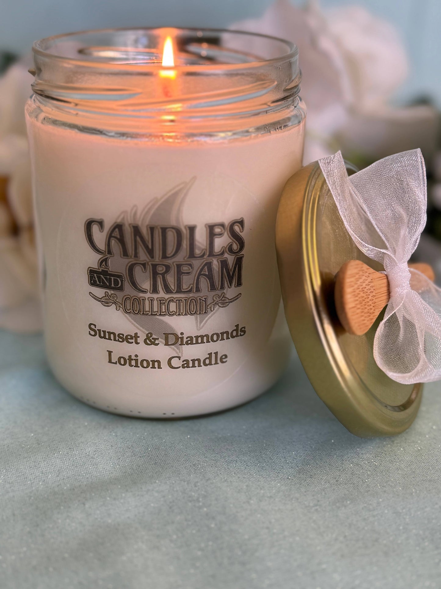 Coconut Mango-Lotion candle and lotion melts: 6 oz Frosted White Jar