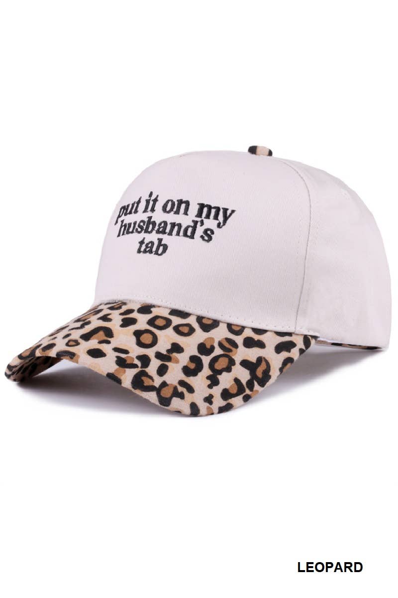 `.Put It On My Husband's Tab Two Tone Canvas Cotton: LEOPARD-182680, OS