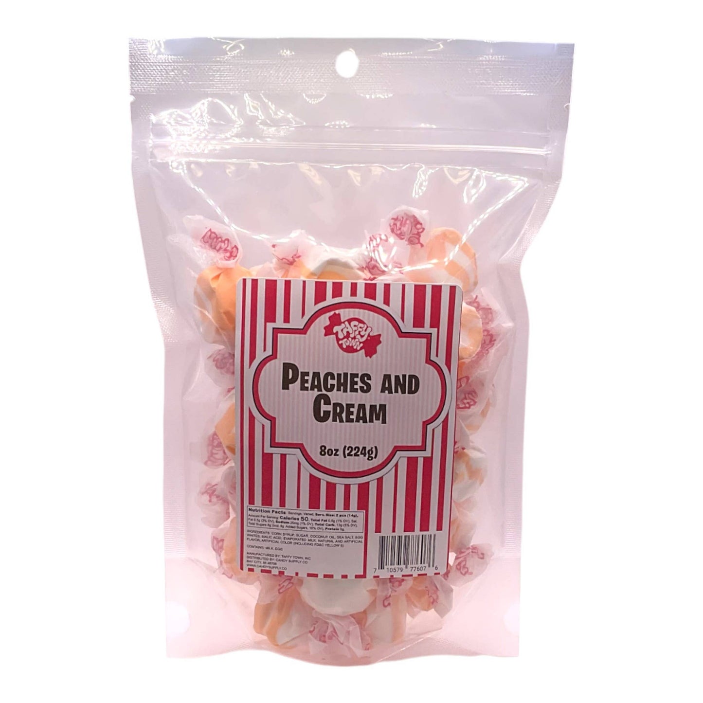 Peaches N Cream Salt Water Taffy by Taffy Town - 8oz Retail