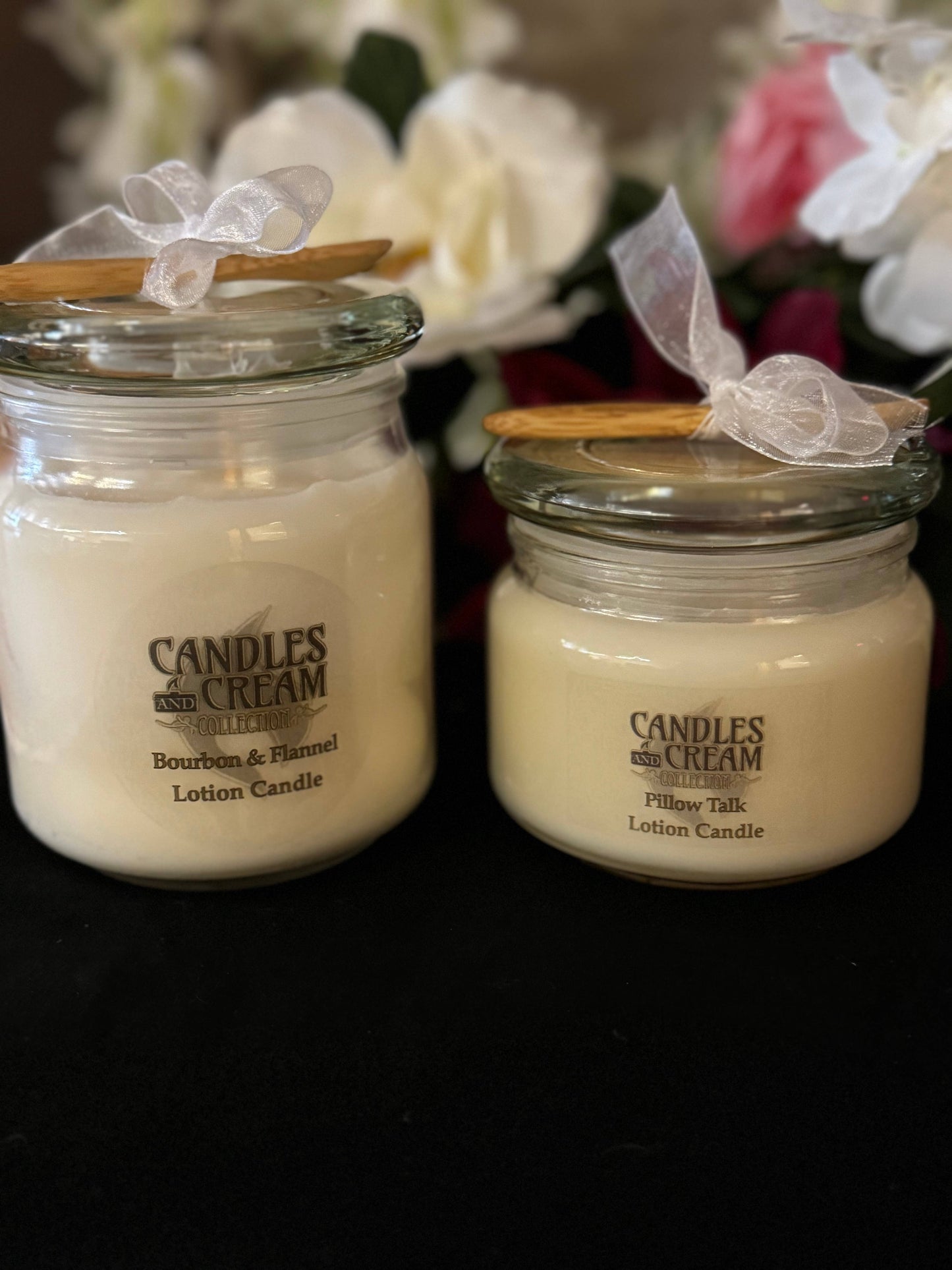 Peach Magnolia-Lotion Candles and Lotion Melts: 6 oz Frosted White Jar