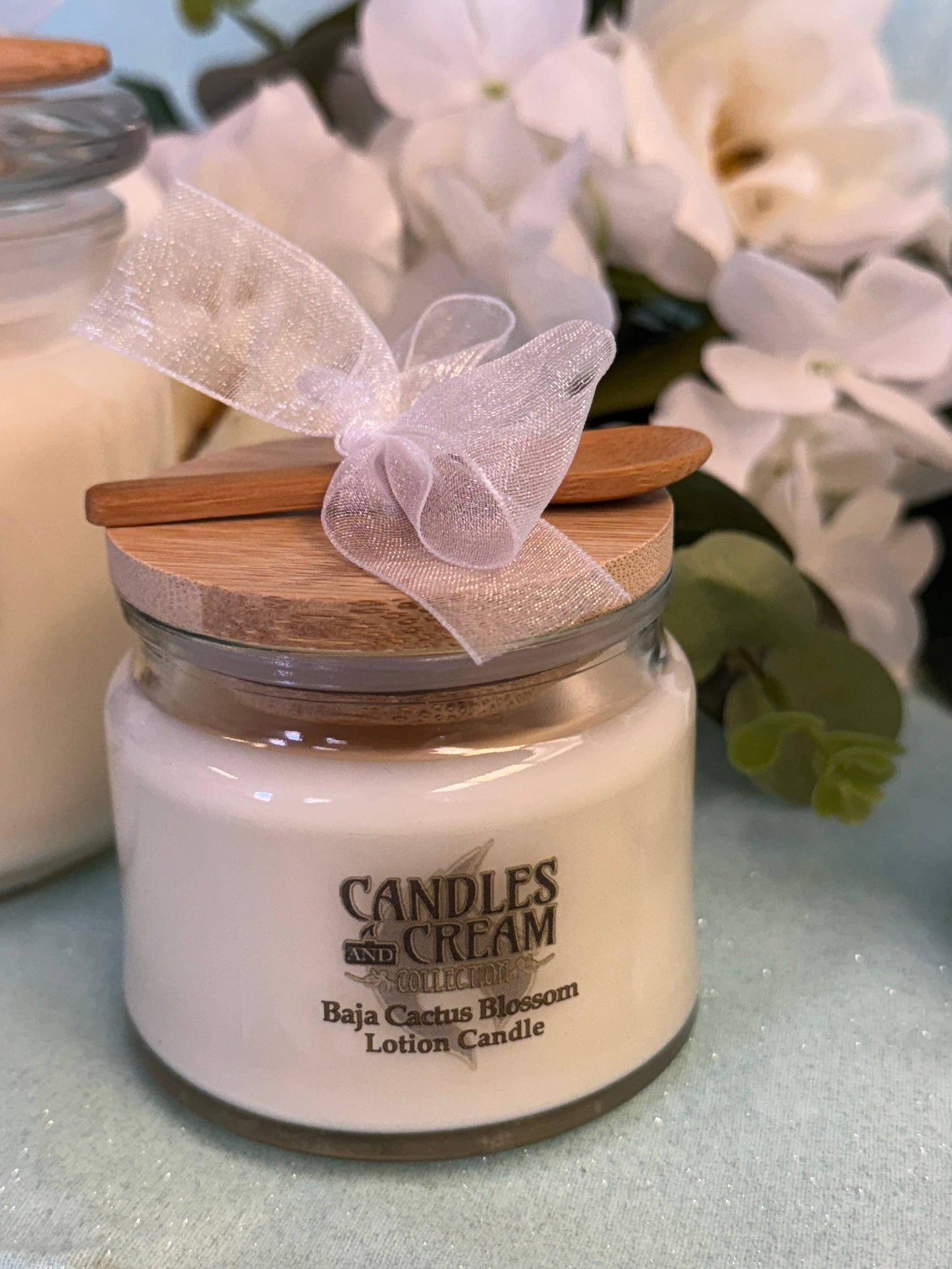 Eucalyptus Spearmint-Lotion Candles and Lotion Melts: 6 oz Frosted White Jar