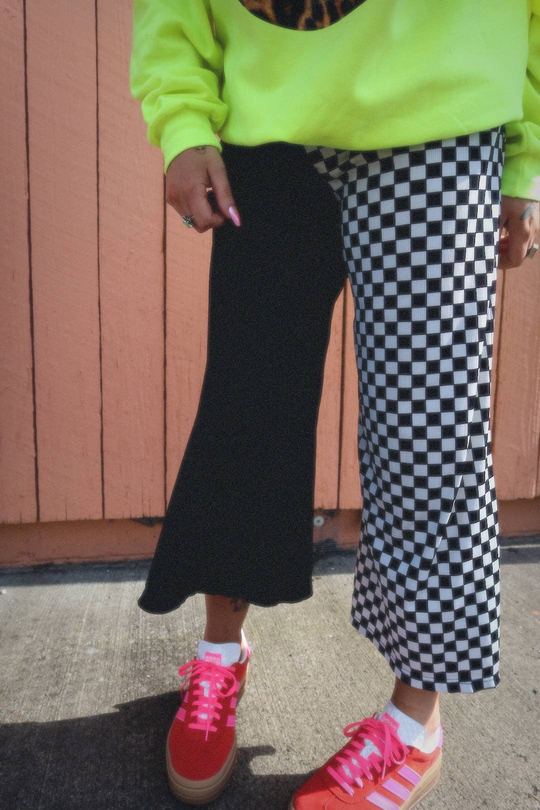Half & Half Emy Ave™ Original Cropped Pants - BLACK + WHITE: 2X/3X