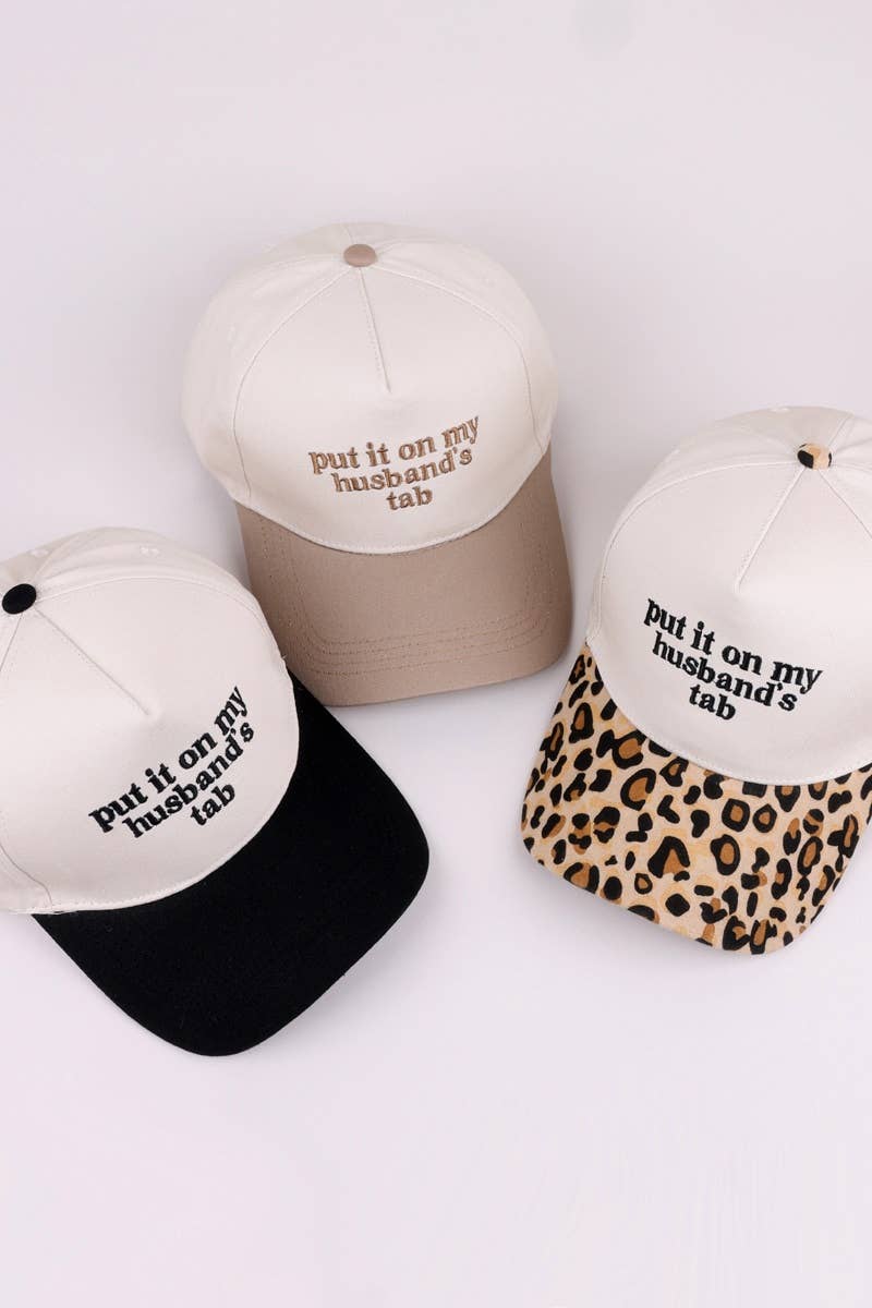 `.Put It On My Husband's Tab Two Tone Canvas Cotton: LEOPARD-182680, OS