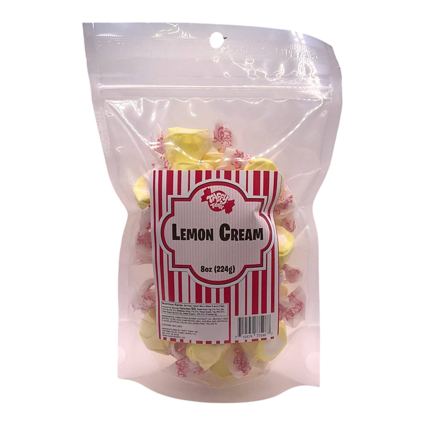 Lemon Cream Salt Water Taffy by Taffy Town - 8oz Retail